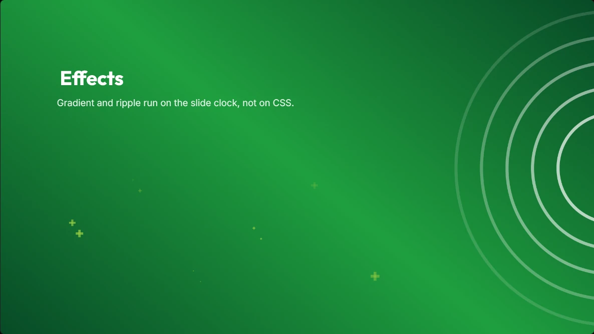 A bright green Visual Ideas slide with a title and concentric ripple rings.