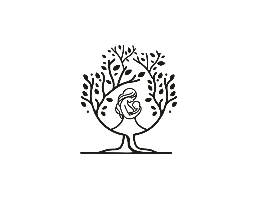 Mother & Baby Emblem vector logo